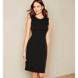 Calvin Klein Black Sleeveless Sheath Dress Size 10 Work Cocktail Midi